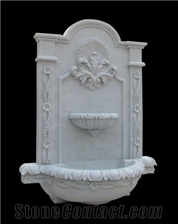 Garden Decoration White Marble Water Wall Fountain