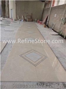 Manufacture Copper Inlay Marble Medallion For Lobby Flooring