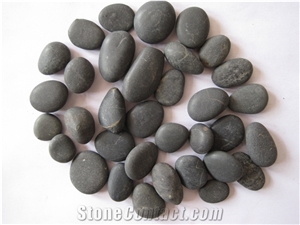 Natural Black Polished Stone Pebbles, Black River Pebbles