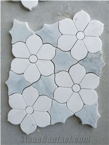 Natural Stone White Marble Mosaic Tiles For Wall Decoration