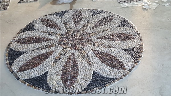 New Design River Pebble Mosaic Pattern For Garden And Path