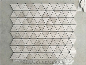 New White with Grey Veins Carrara White Marble Mosaic Tiles