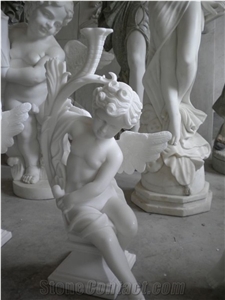 Sculpture White Marble Statue, Angel Statue Marble Sculpture