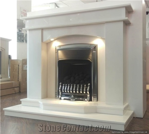 Uk Design White Limestone Fireplace and Surrounds Mantels