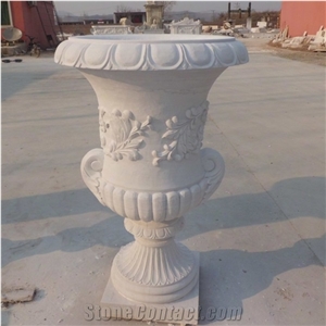 White Marble Flower Pots and Carving Marble Flower Stand
