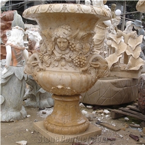White Marble Flower Pots and Carving Marble Flower Stand
