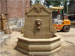 Wholesale Lion Head Marble Wall Fountain for Garden Outdoor