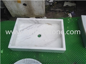 Wholesale Price Stone White Marble Kitchen Sink Modern