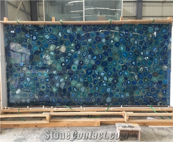 Wholesale Well Polished Wholesale Blue Agate For Countertops