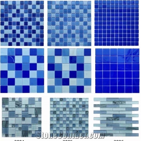 Blue Swimming Pool Glass Mosaic Tile