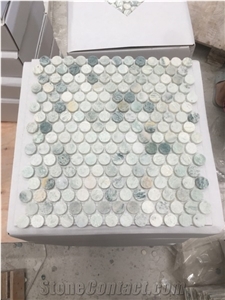 Ming Green Penny Round Marble Mosaic Tile