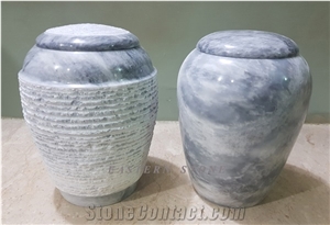 Onyx Stone Burial Cremation Urns, White Onyx Funeral Urns