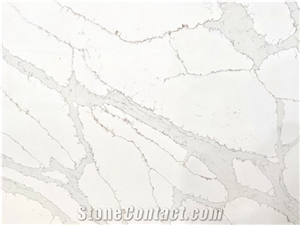 Calacatta White Quartz Stone Kitchen Slabs Dl8816