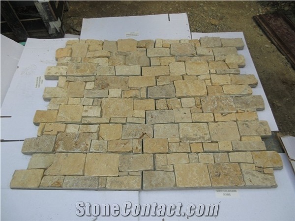 Classic Beige Limestone Stacked Cladding Stone Veneer