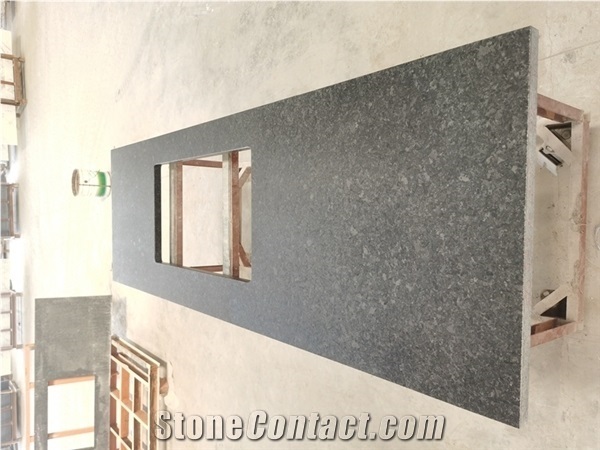 Easy Clean Black Granite Prefab Countertops