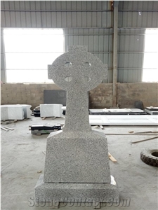 G603 Grey Granite Cross Celtic Upright Monuments