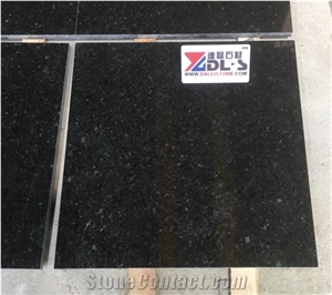 High Polished Angola Black Granite Floor Tiles