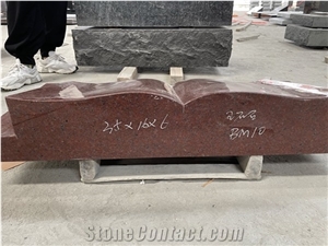 India Red Granite Book Shape Grave Markers Slant Memorial