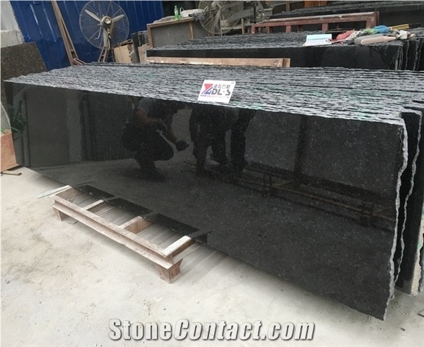 Polished Black Granite Slabs Tile