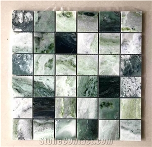 Polished Raggio Verde Marble Mosaic Bathroom Wall Tile