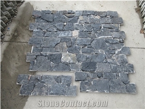 Yixian Black Limestone Cement Brick Stacked Stone Veneer