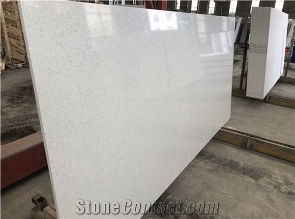 Artificial Pure White Engineered Manmade Stone Quartz Slabs