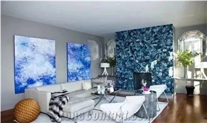 Blue Agate Semiprecious Stone Interior Luxury Style