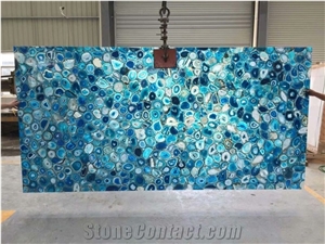Blue Agate Slab Countertop Panel Tile Semiprecious Gemstone
