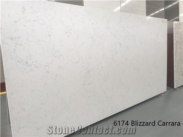 Cararra White China Quartz Stone Slabs Tiles