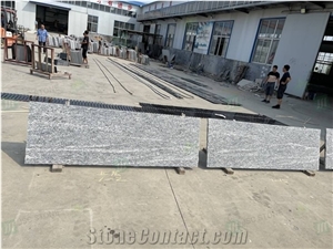 China Natural Spray White Granite Sea Wave Granite Slab Tile