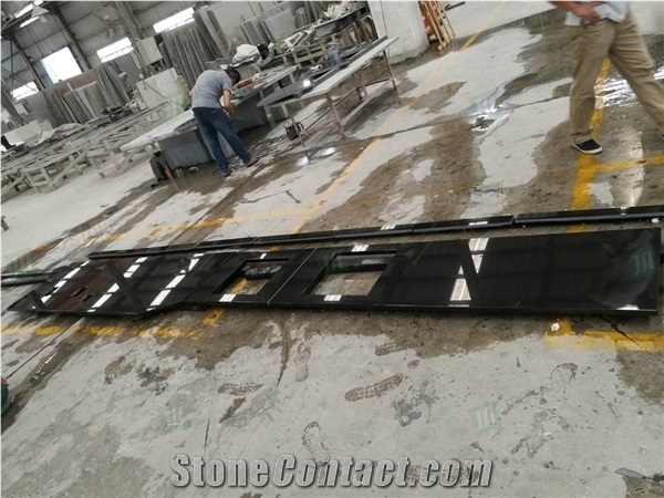 Chinese Absolute Black Granite Customized Kitchen Countertop
