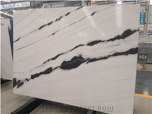 Chinese Panda White Marble Big Slabs Tiles Wall Design