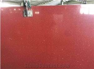 Cuarzo Rojo Estelar Red Stellar Quartz Slabs for Countertops