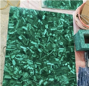 Green Malachite Semiprecious Jade Tile Slab Gemstone Panel