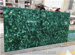 Green Malachite Semiprecious Jade Tile Slab Gemstone Panel