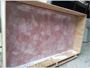 High-End Luxury Pink Semiprecious Stone Slabs and Tiles