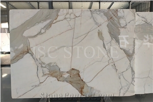 Luxurious Calacatta Gold Afforable White Marble Slabs
