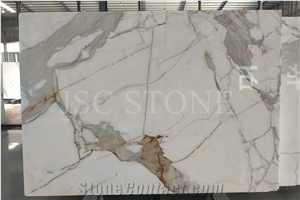 Luxurious Calacatta Gold Afforable White Marble Slabs