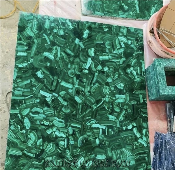 Luxury Green Marble Malachite Semiprecious Gemstone Slabs