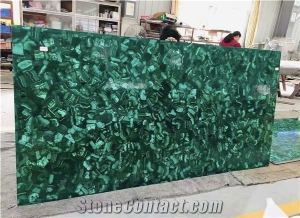 Luxury Green Marble Malachite Semiprecious Gemstone Slabs