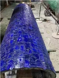 Luxury Semiprecious Stone Giant Hollow Blue Column/ Pillar