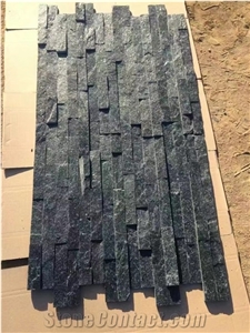Natural Split Z Panel Black Quartzite Culture Wall Stone