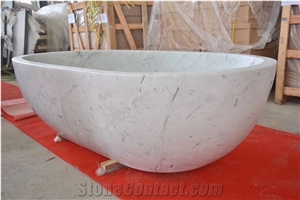 Natural White Marble Oval Bathtubs for Hotel and Home Use