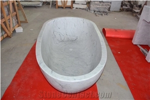 Natural White Marble Oval Bathtubs for Hotel and Home Use