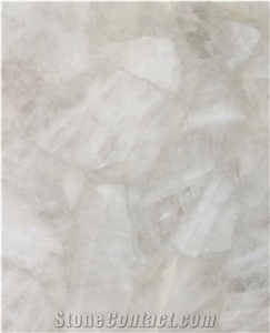 White Color Quartz Semiprecious Gemstone Kitchen Countertop