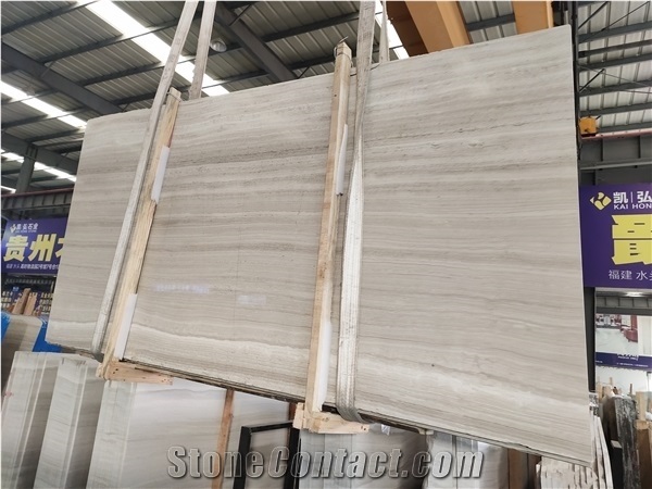 Wooden White Wood Chinese Marble Slabs Stock Grade a
