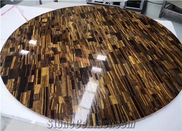 Yellow Tiger Eye Gold Semiprecious Gemstone Table Top