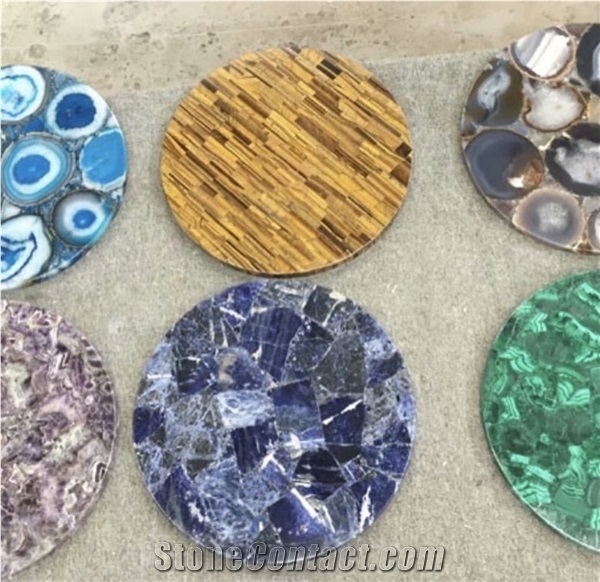 Yellow Tiger Eye Gold Semiprecious Gemstone Table Top