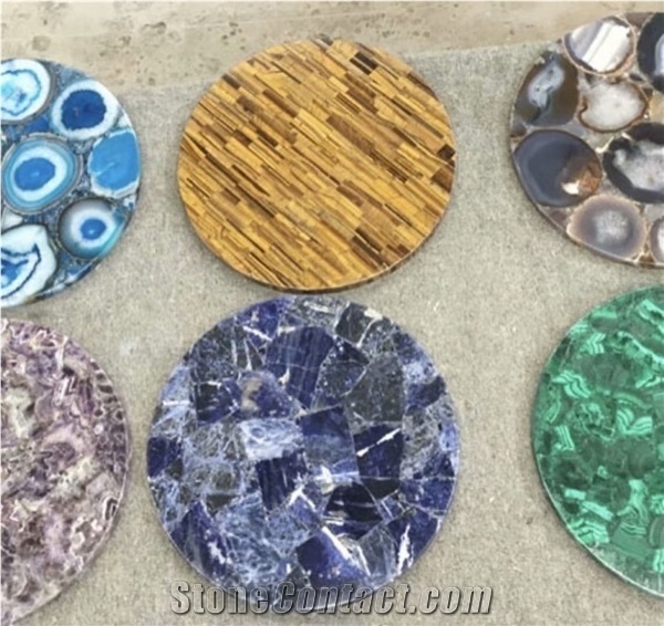 Yellow Tiger Eye Gold Semiprecious Gemstone Table Top