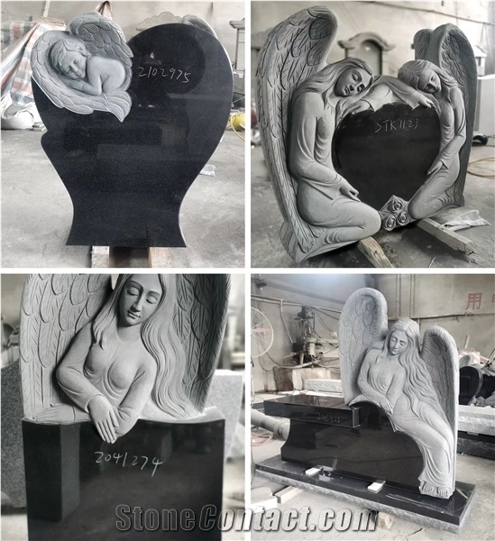 Chinese Black Angel Monuments Headstone and Tombstone